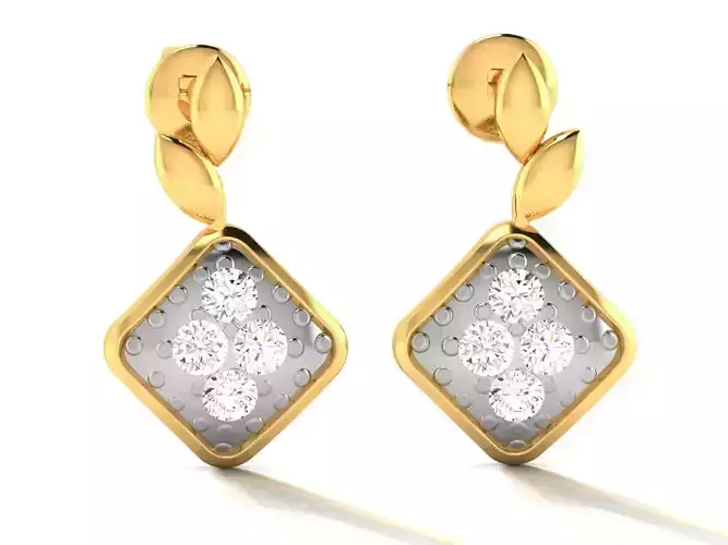 Earrings-3844 diamond earring gold