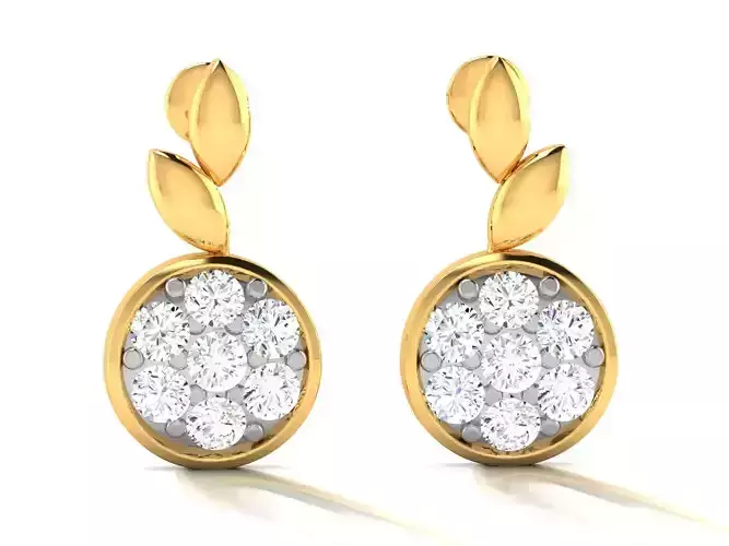 Earrings-3842 diamond earring gold