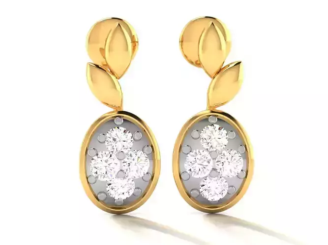 Earrings-3841 diamond earring gold