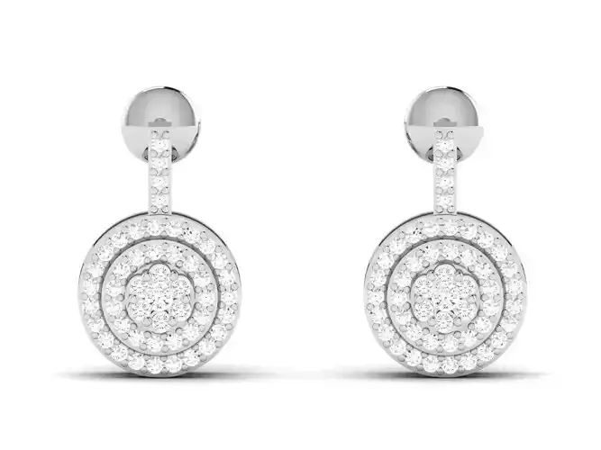 Earrings-3749 pair of gold earrings with diamonds