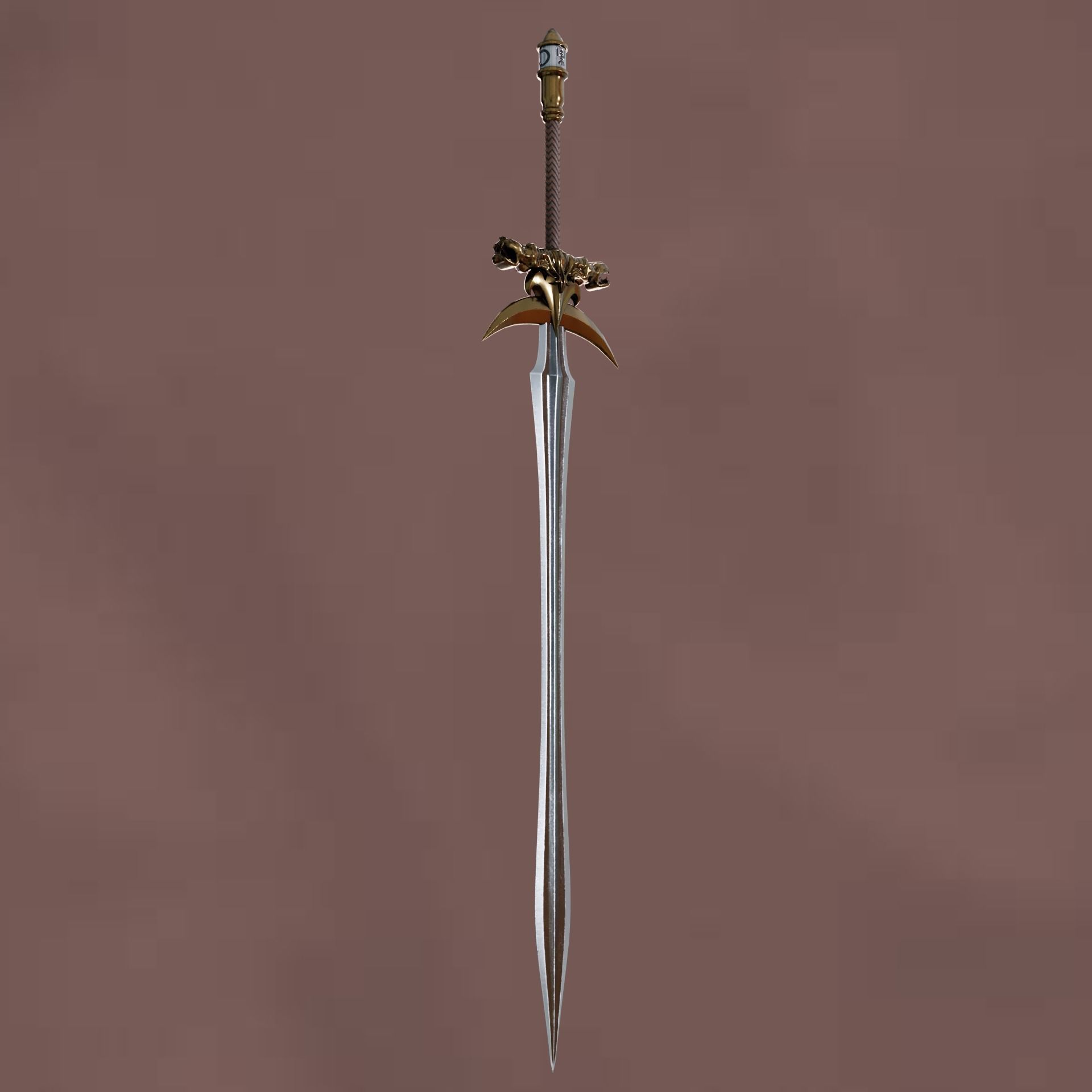 Medieval Sword Low-poly 3D model_5
