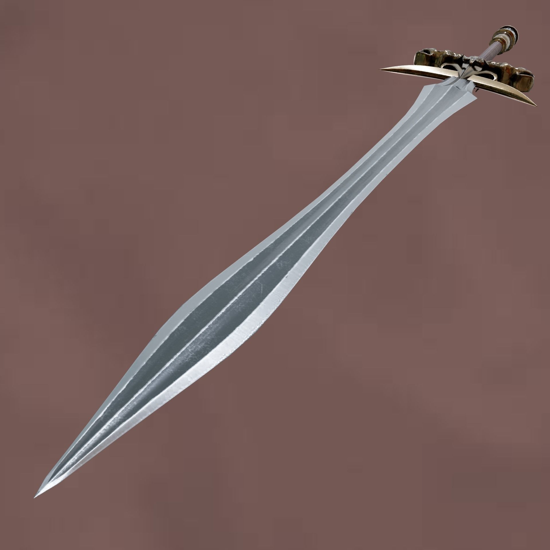Medieval Sword Low-poly 3D model_2