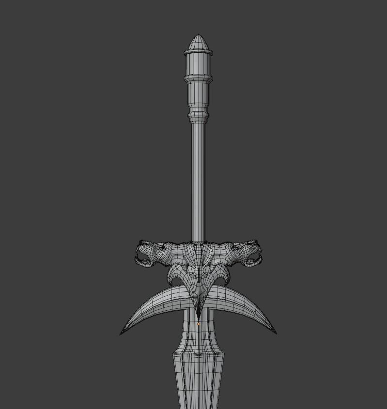 Medieval Sword Low-poly 3D model_6