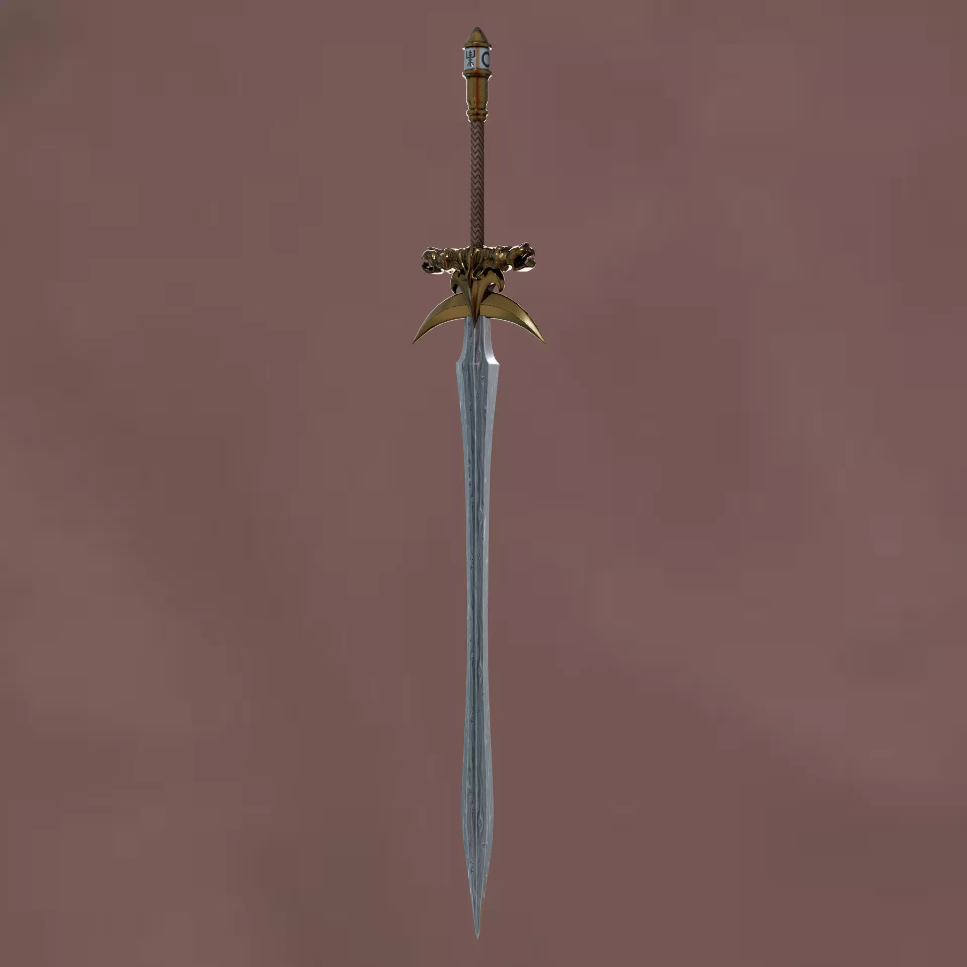 Medieval Sword Low-poly 3D model_0