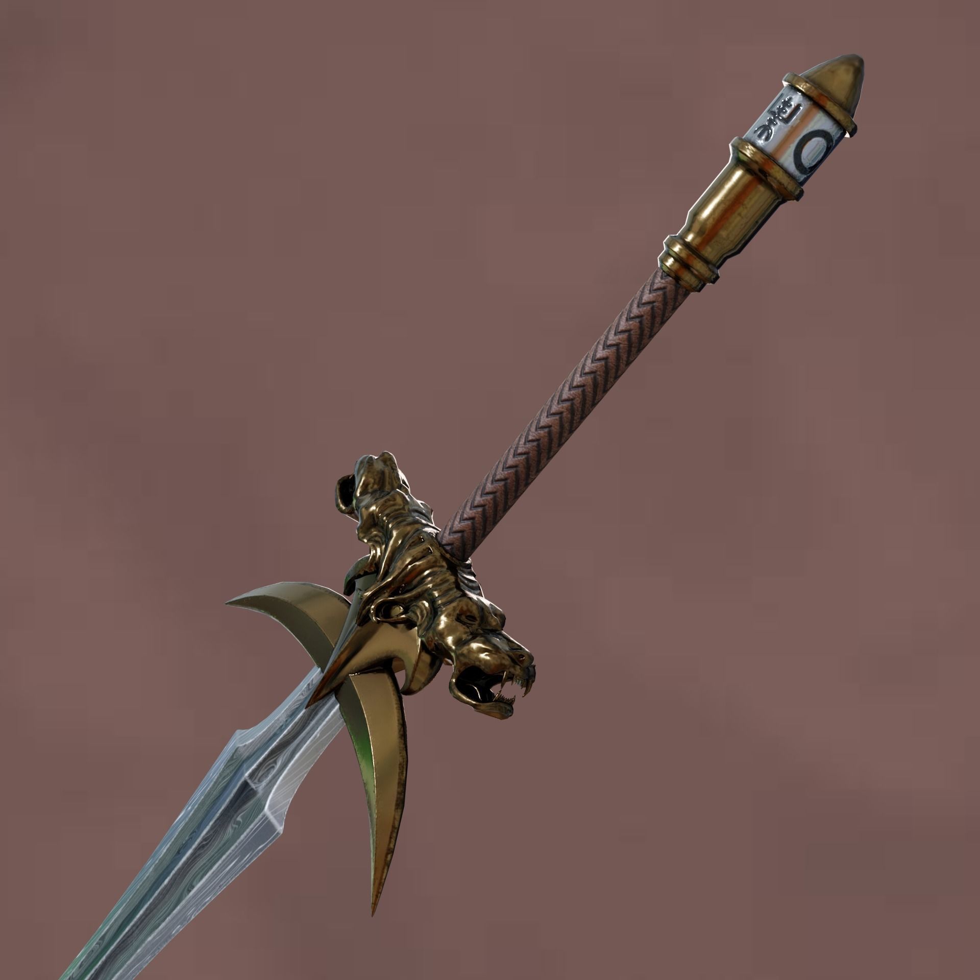 Medieval Sword Low-poly 3D model_3