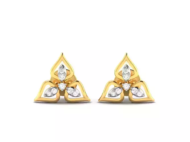 Earrings-3668 diamond stud earrings gold