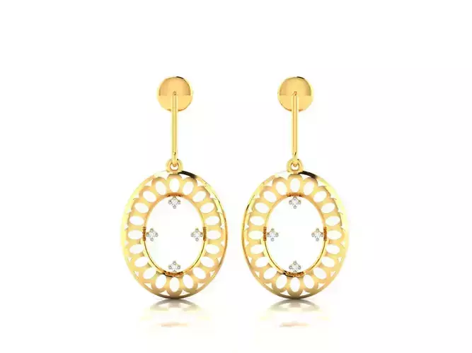 Earrings-3660 gold plated earrings with diamonds