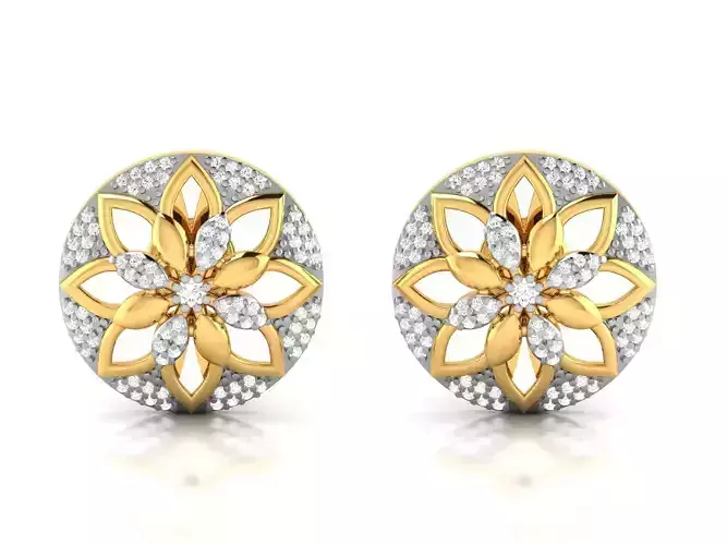 Earrings-3633 gold diamond stud earring