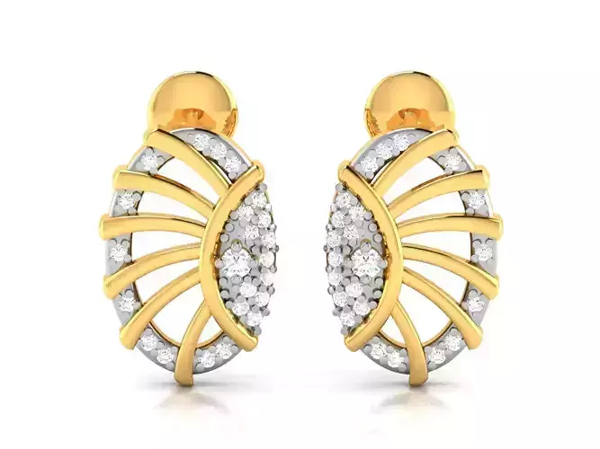 Earrings-3630 gold earring with diamonds