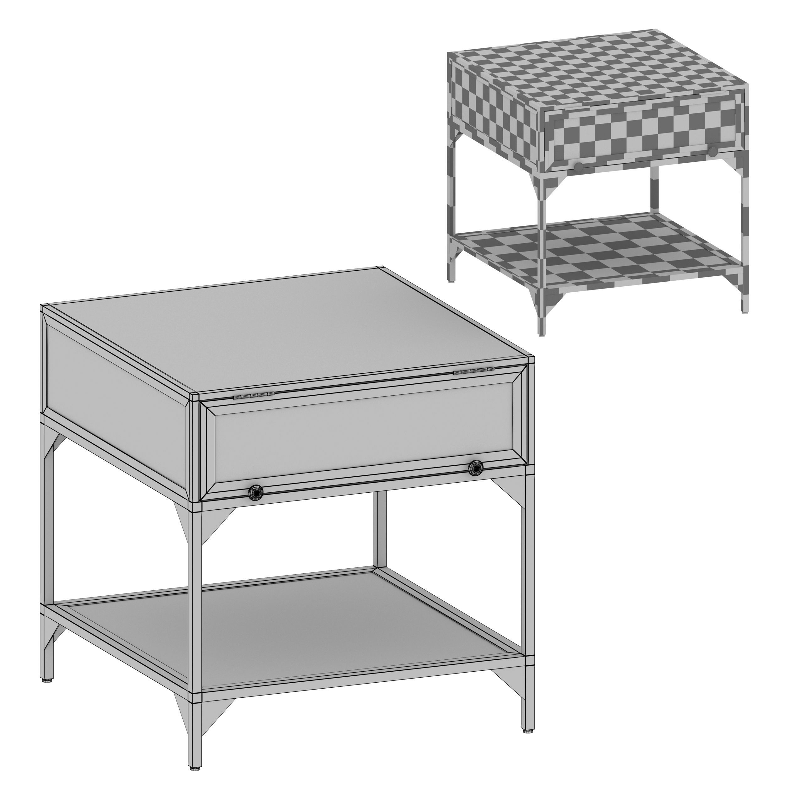 Ventana Display End Table Crate and Barrel 3D model_6