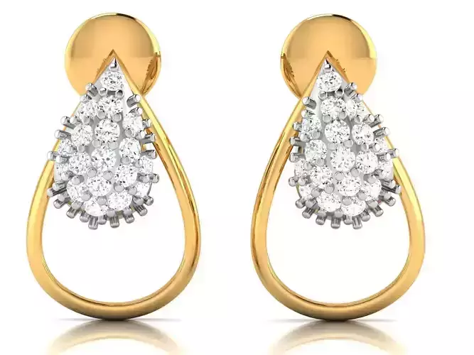 Earrings-3619 diamond earring gold