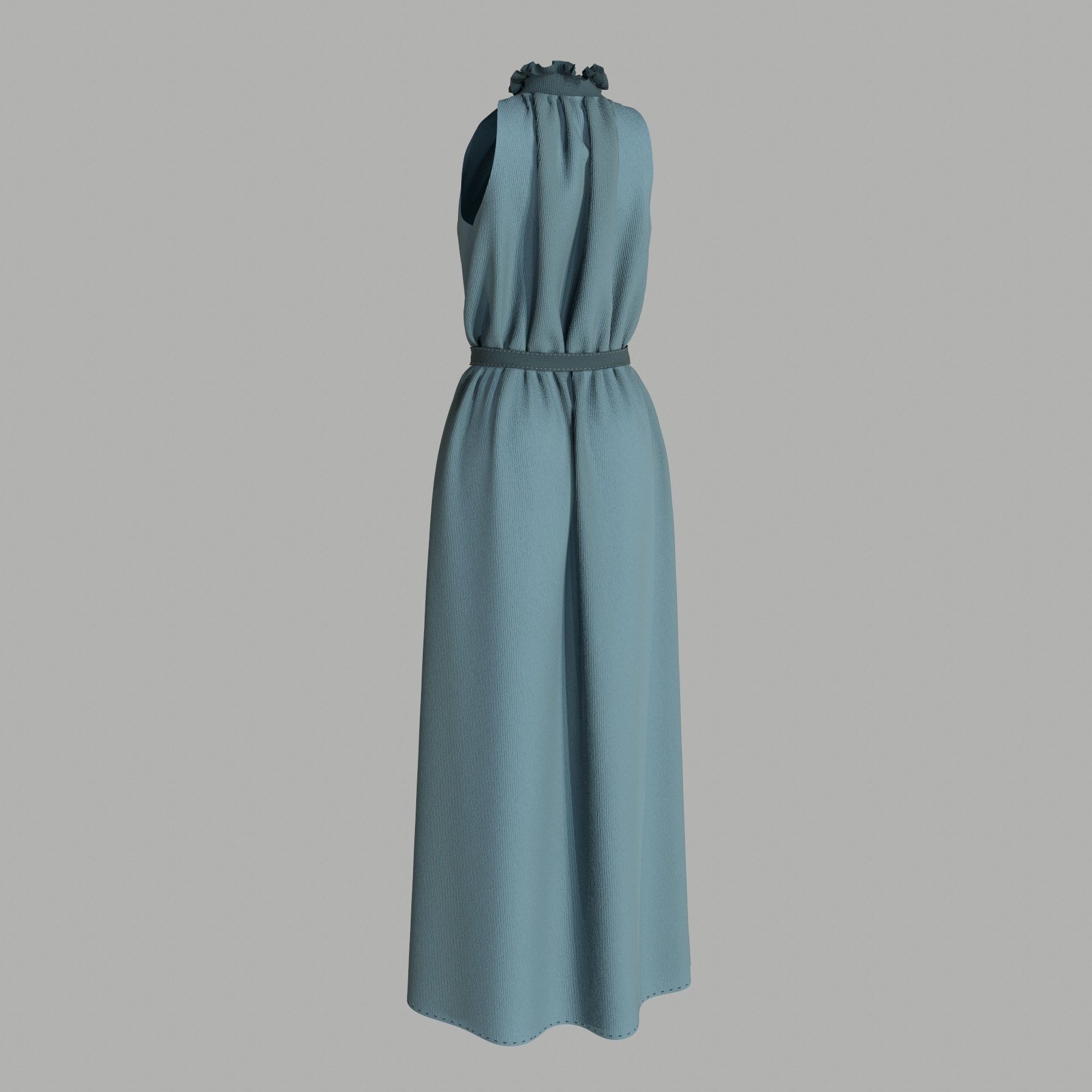 Dress on mannequin 3D model_2