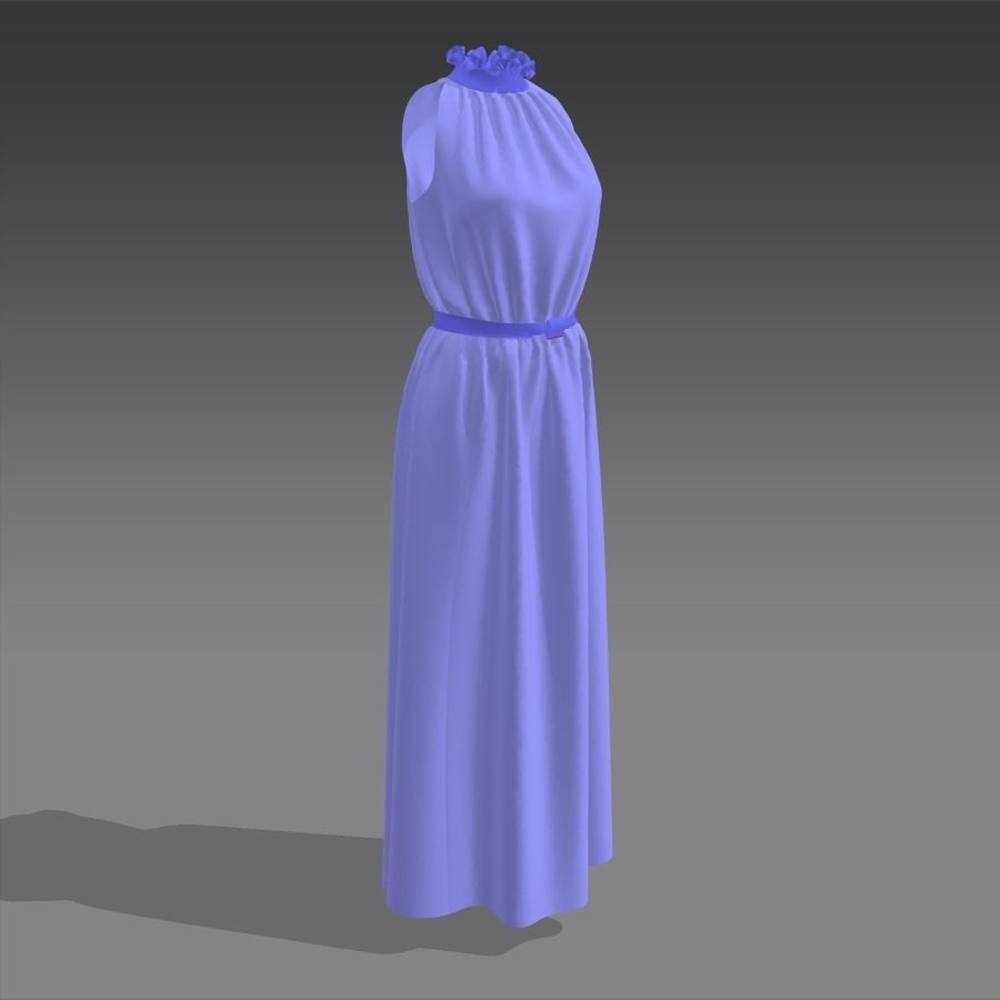 Dress on mannequin 3D model_7