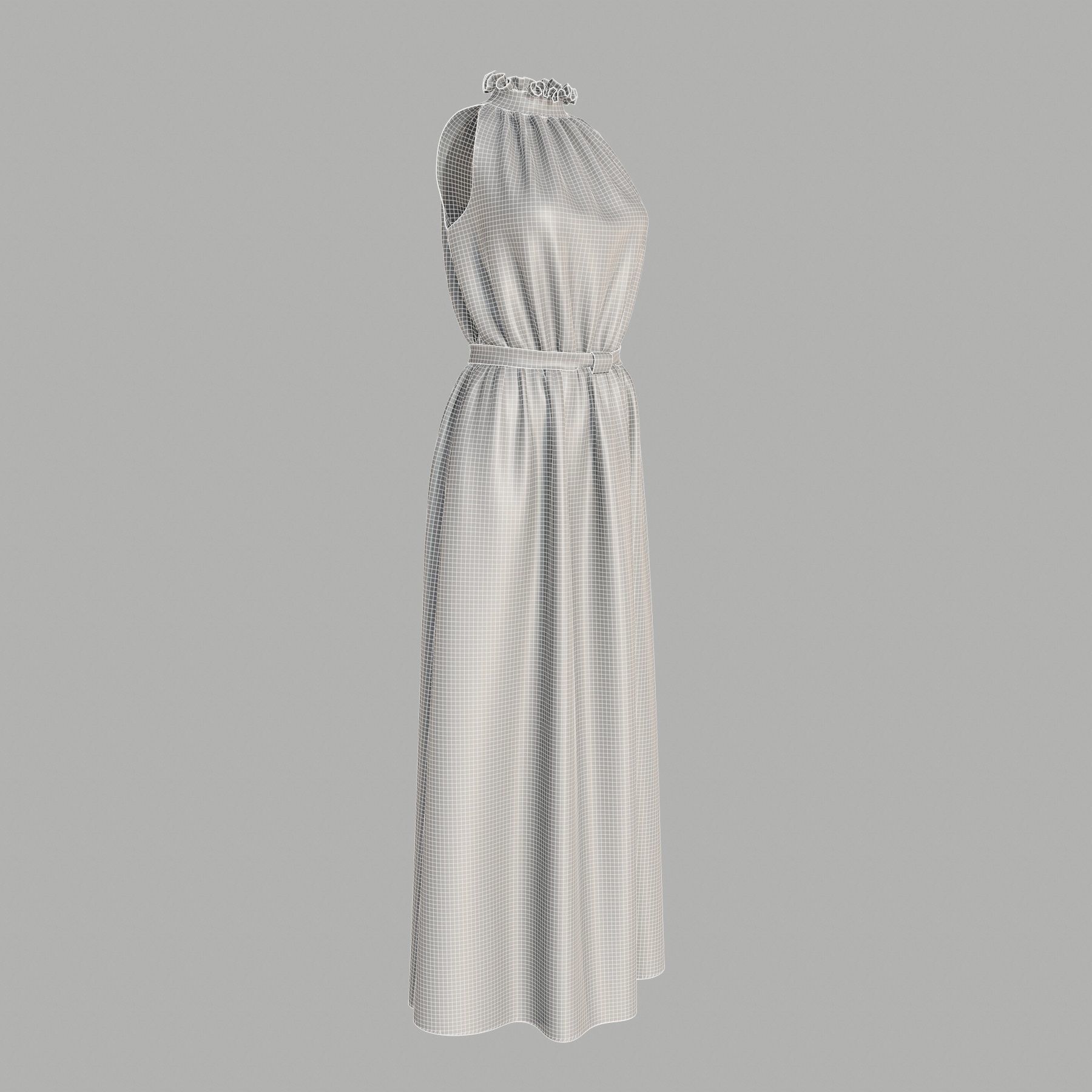 Dress on mannequin 3D model_6