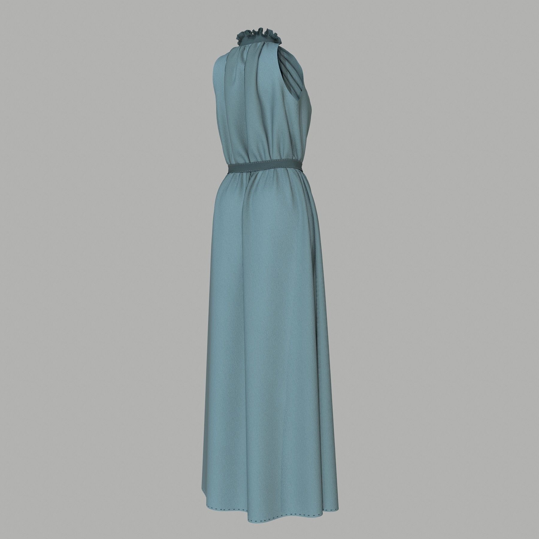 Dress on mannequin 3D model_3