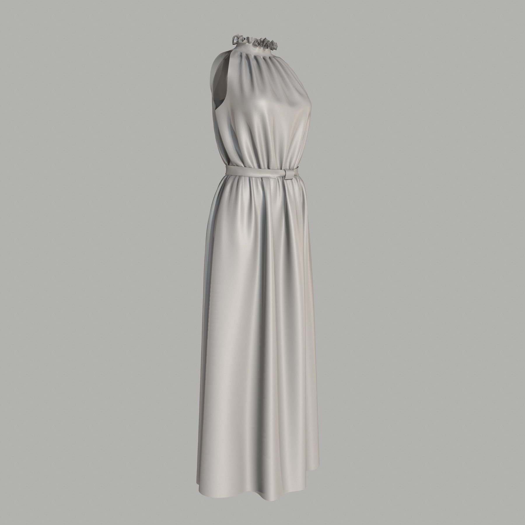 Dress on mannequin 3D model_5