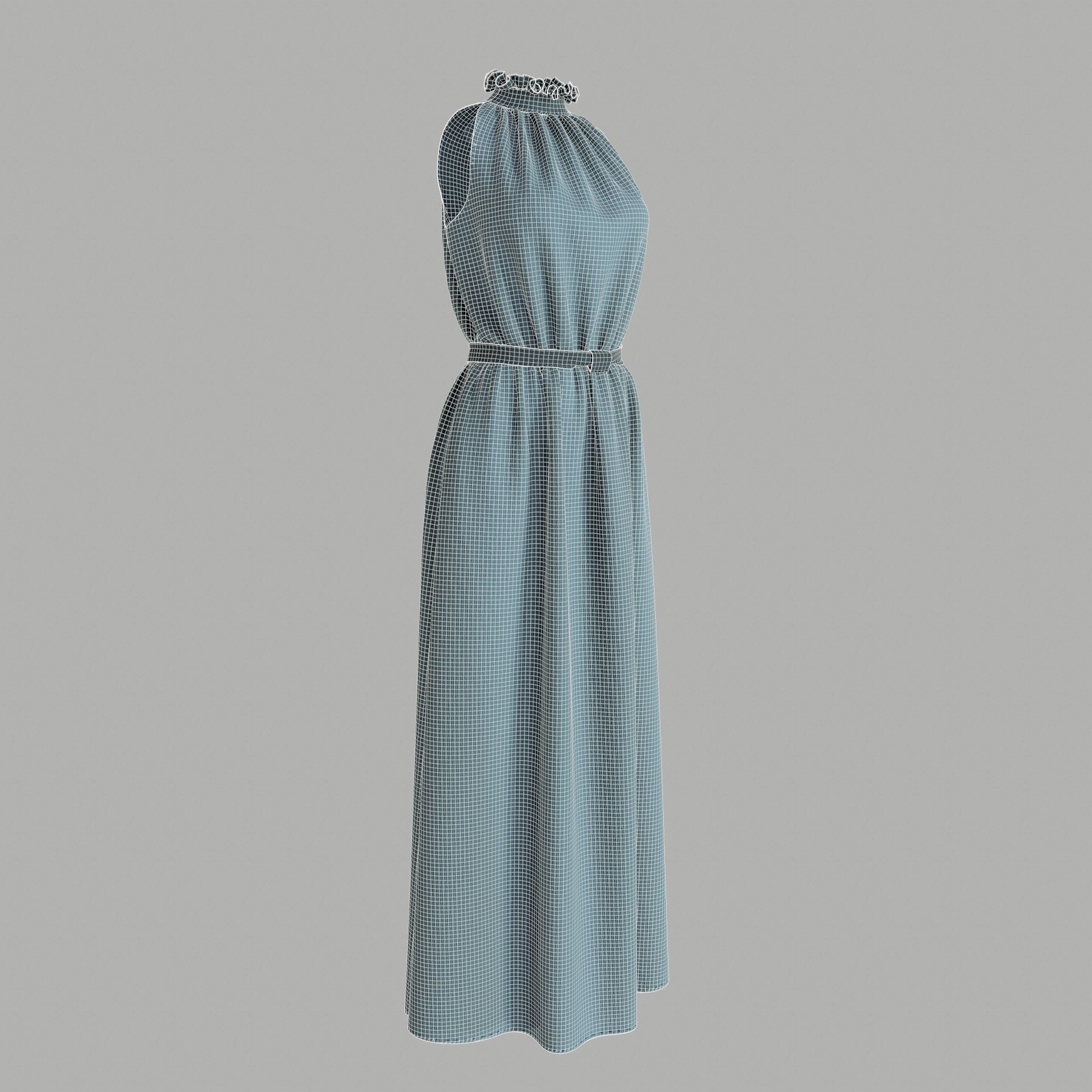Dress on mannequin 3D model_4
