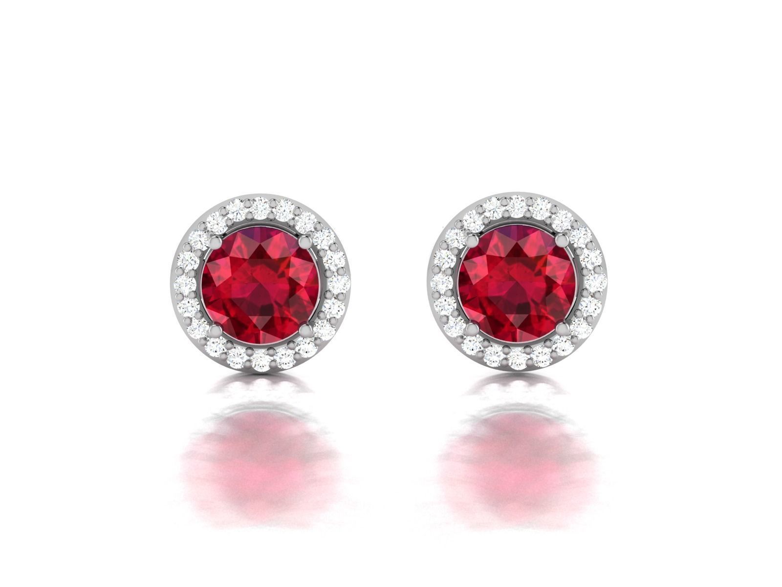 Earrings-3580 diamond stud earrings 3D print model_5