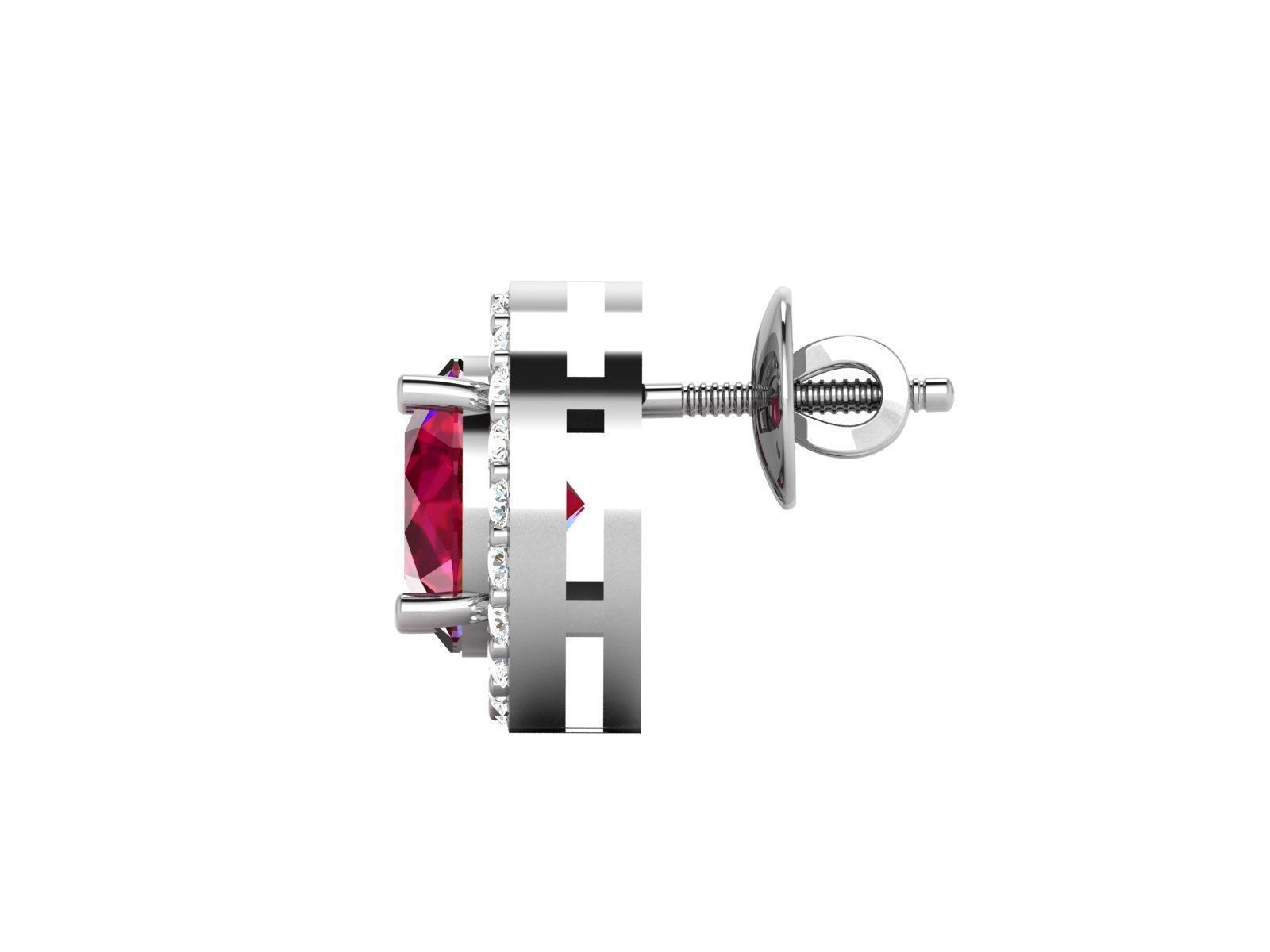 Earrings-3580 diamond stud earrings 3D print model_7