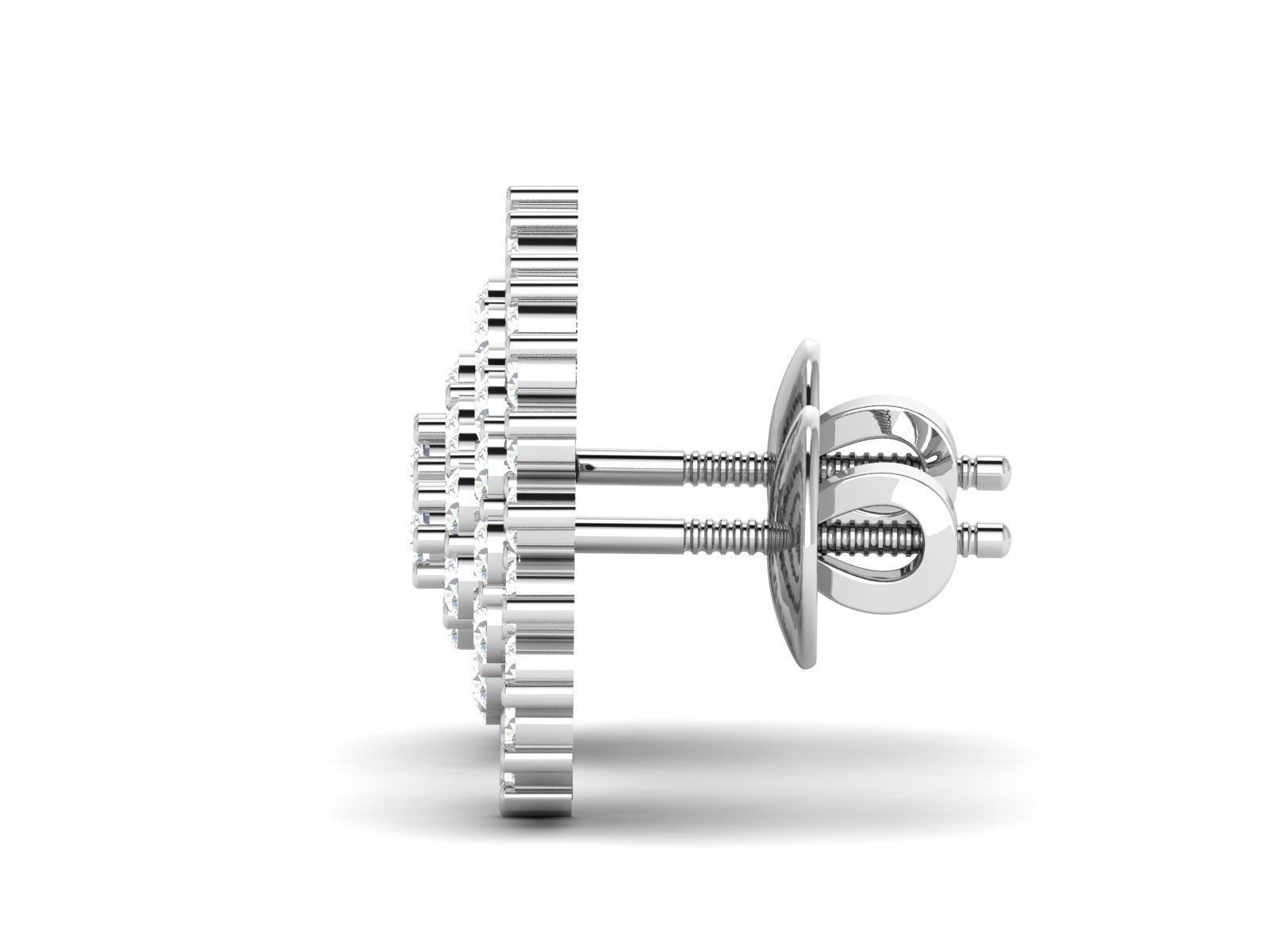 Earrings-3482 diamond stud earrings gold 3D print model_1