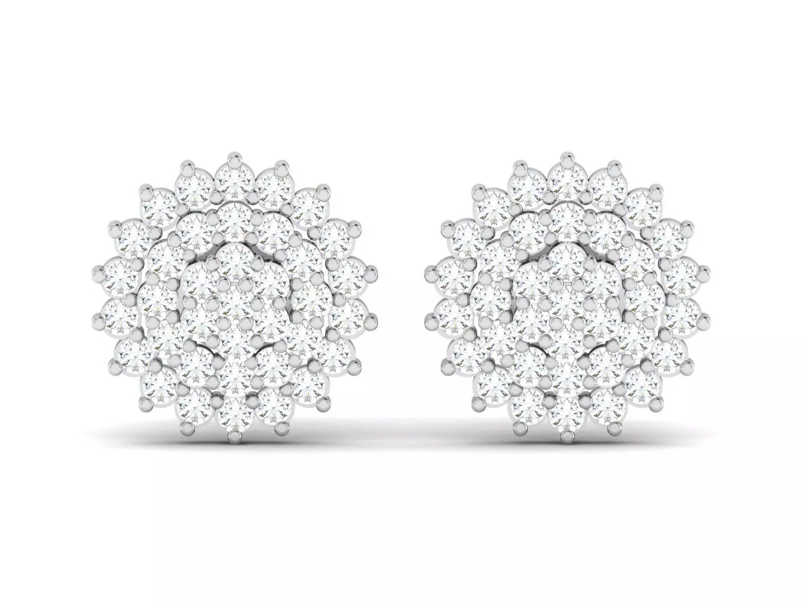 Earrings-3482 diamond stud earrings gold 3D print model_0