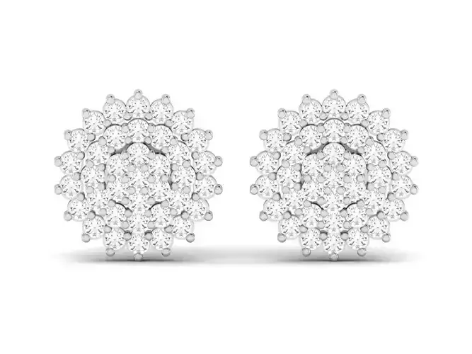 Earrings-3482 diamond stud earrings gold 3D print model