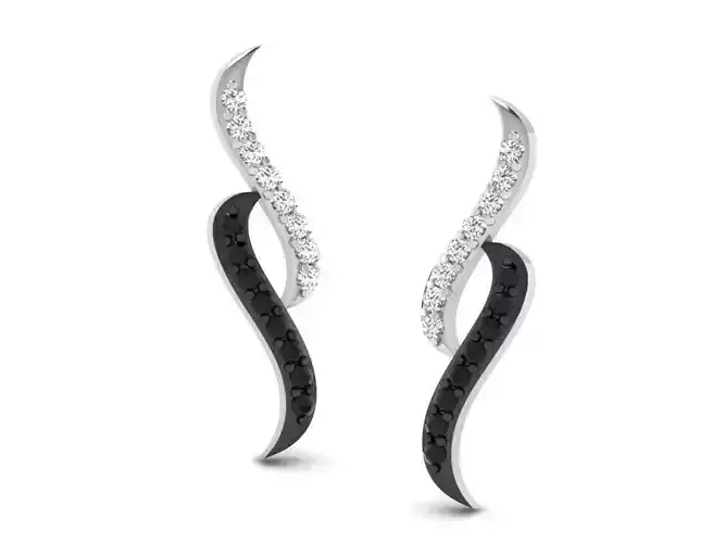 Earrings-3476 diamond dangle earrings in gold