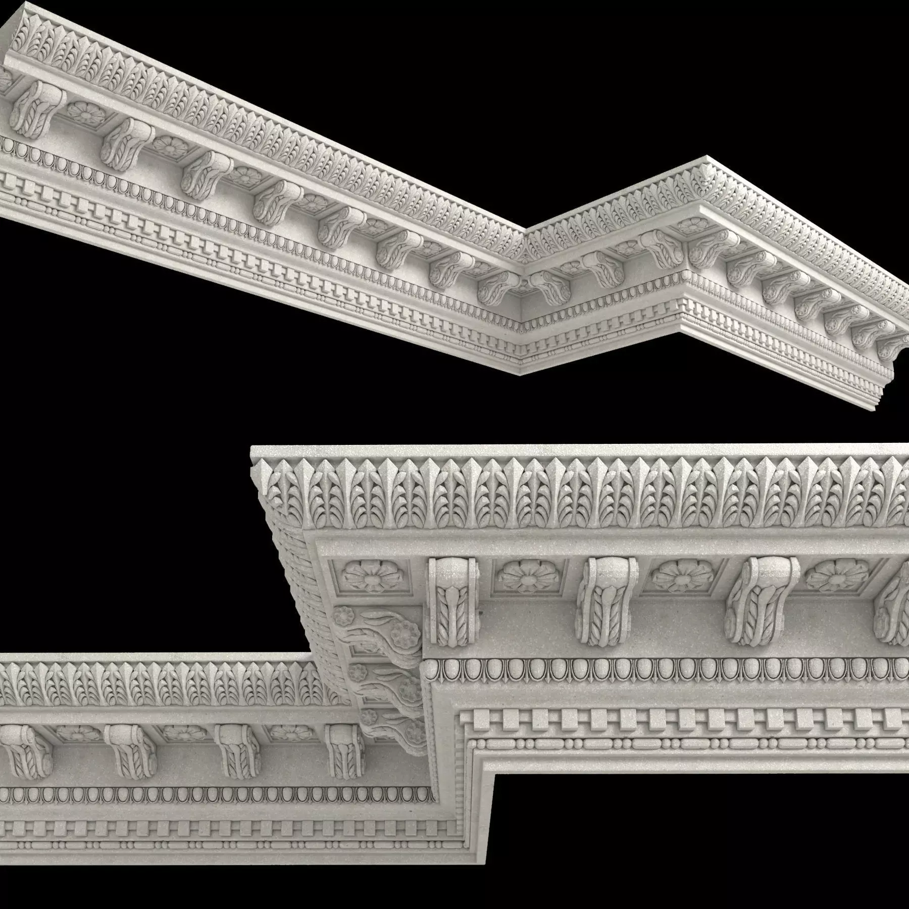 Decor molding 3 Low-poly 3D model_0