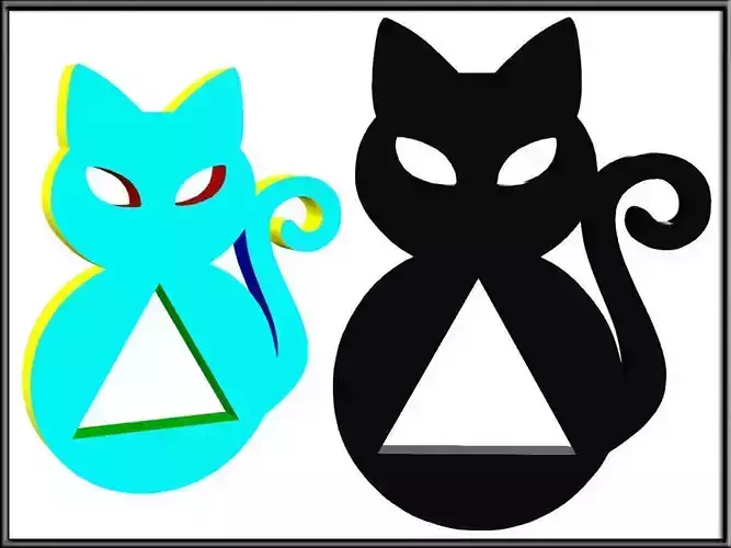 Cat Halloween Ornament - Triangle Hole