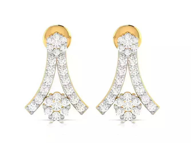 Earrings-3852 diamond earring gold