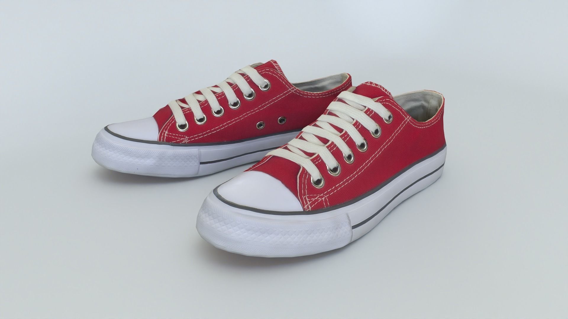 Converse pair of sneakers Low-poly 3D model_3