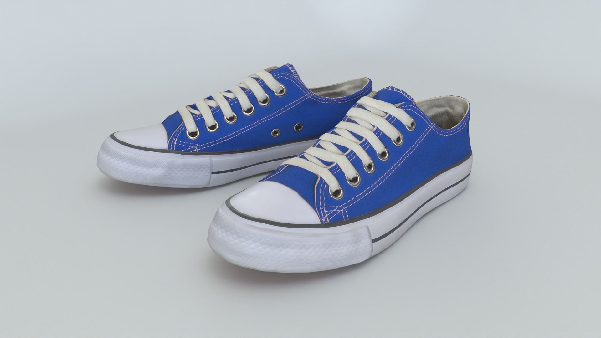 Converse pair of sneakers Low-poly 3D model_5