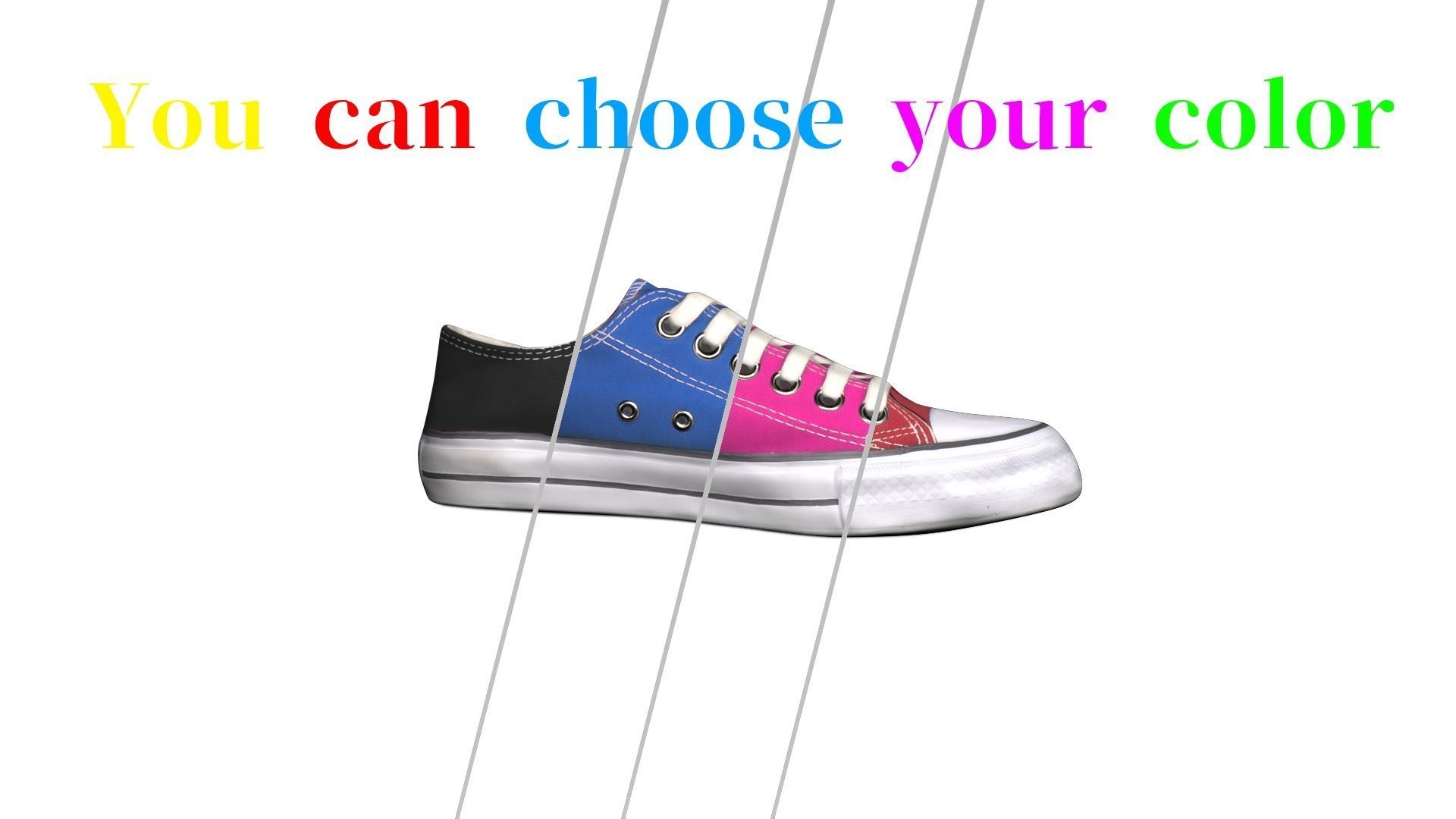 Converse pair of sneakers Low-poly 3D model_11