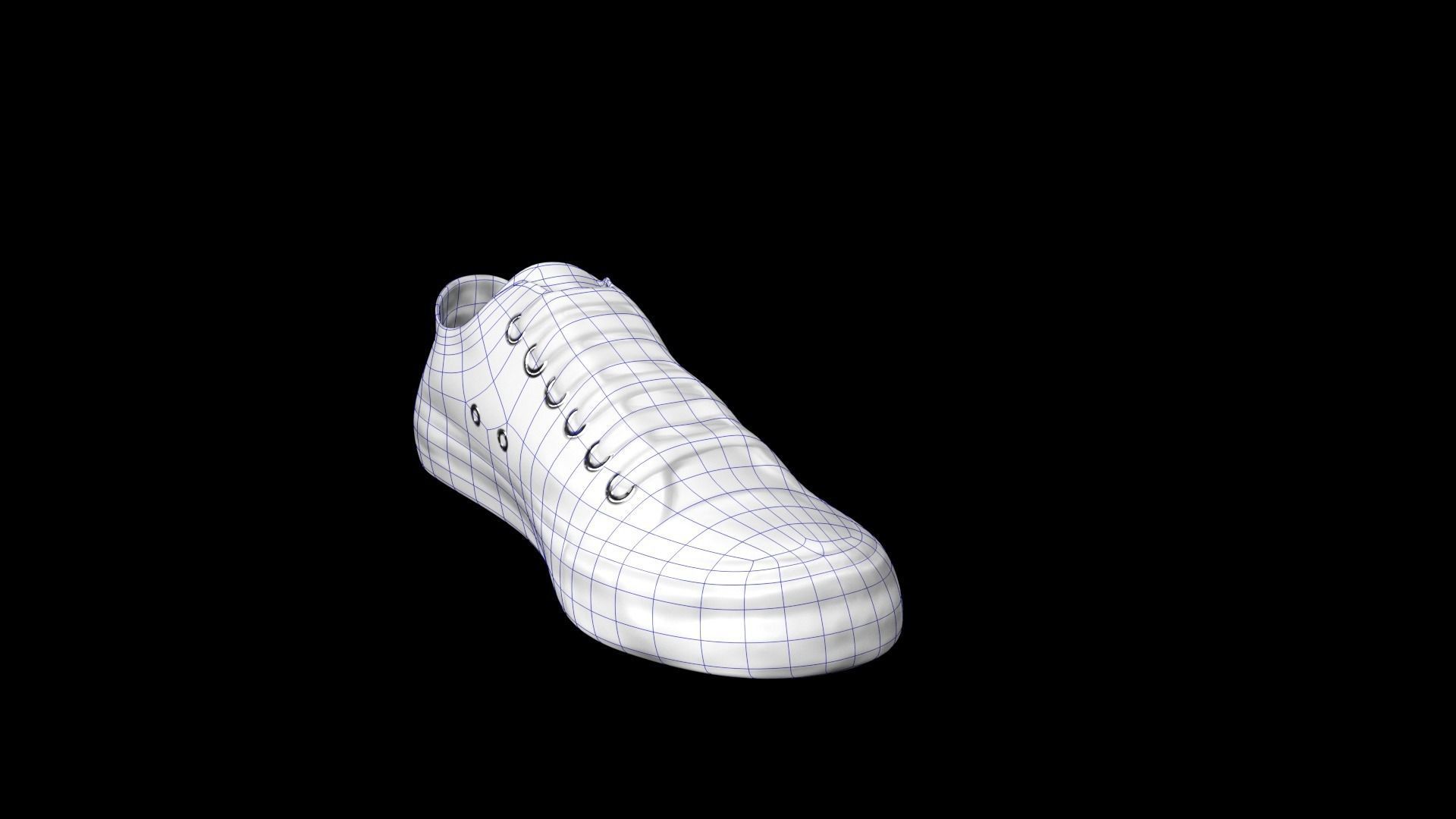 Converse pair of sneakers Low-poly 3D model_16
