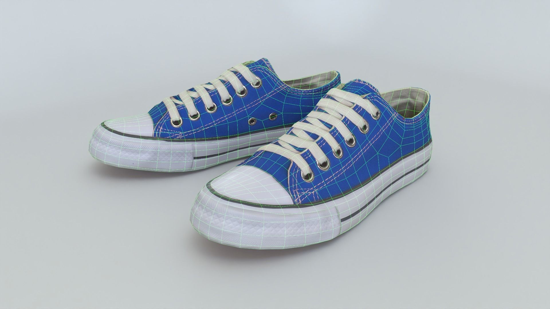 Converse pair of sneakers Low-poly 3D model_10