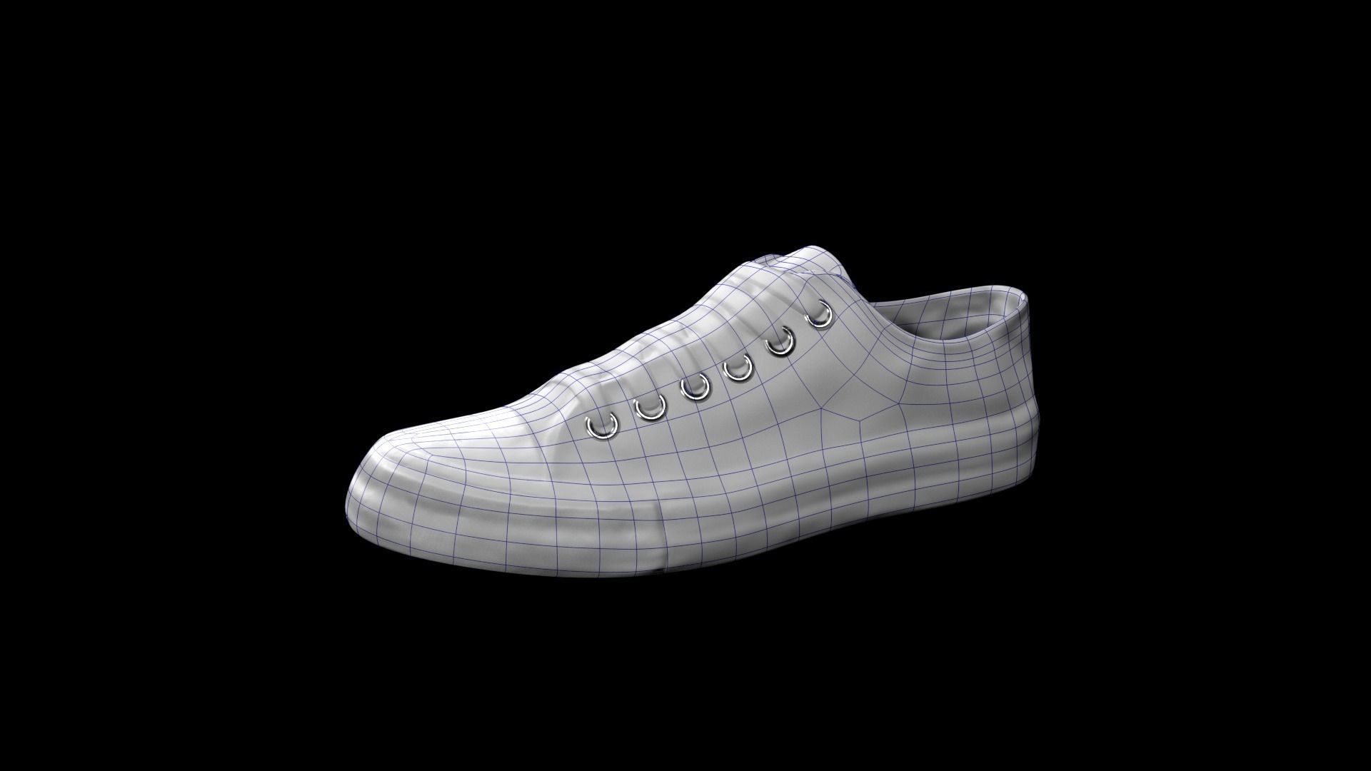 Converse pair of sneakers Low-poly 3D model_17