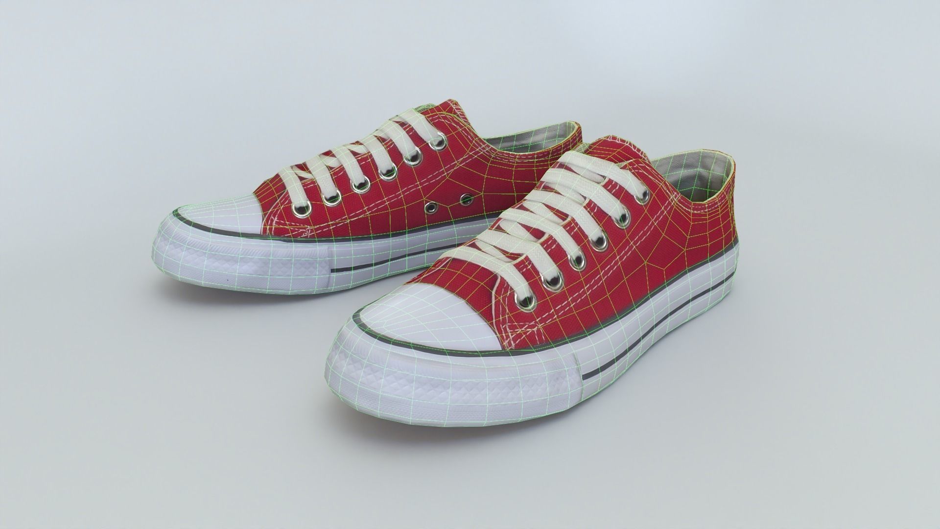 Converse pair of sneakers Low-poly 3D model_8
