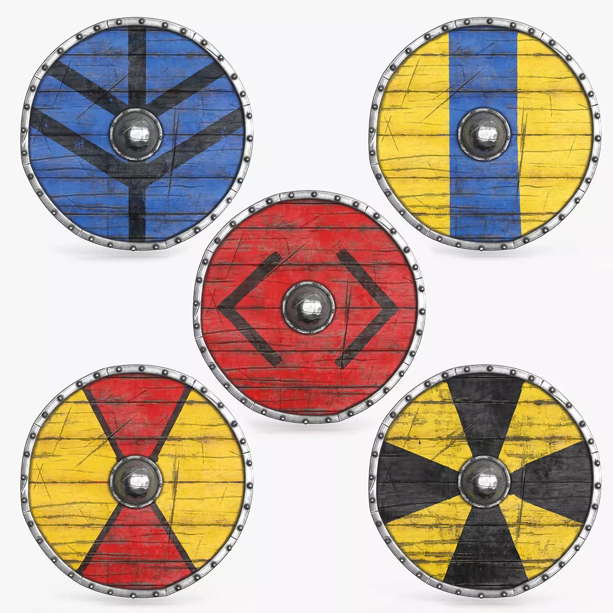 Viking Shield Low-poly 3D model_0