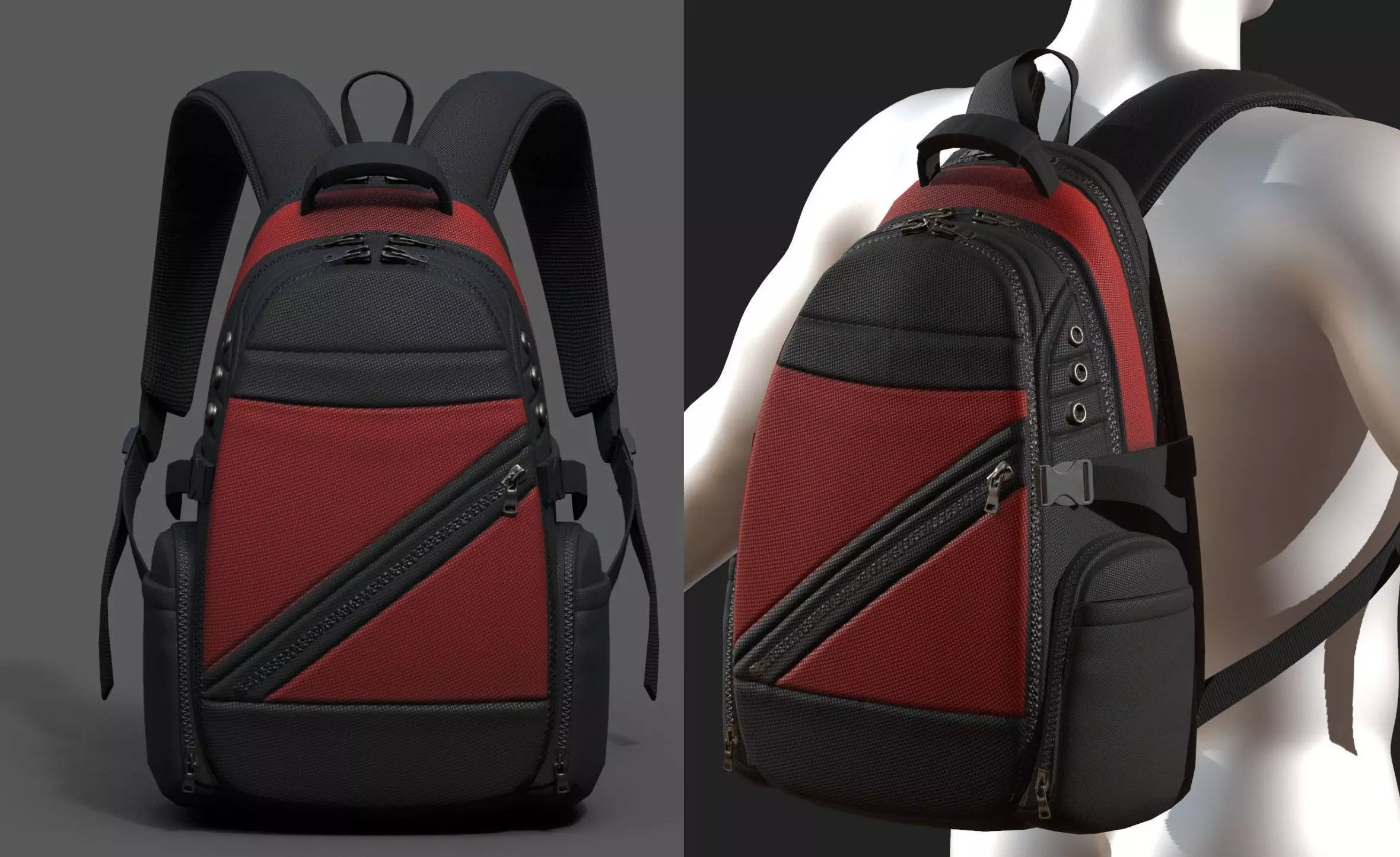 Backpack Camping Generic military combat  Low-poly 3D model_0