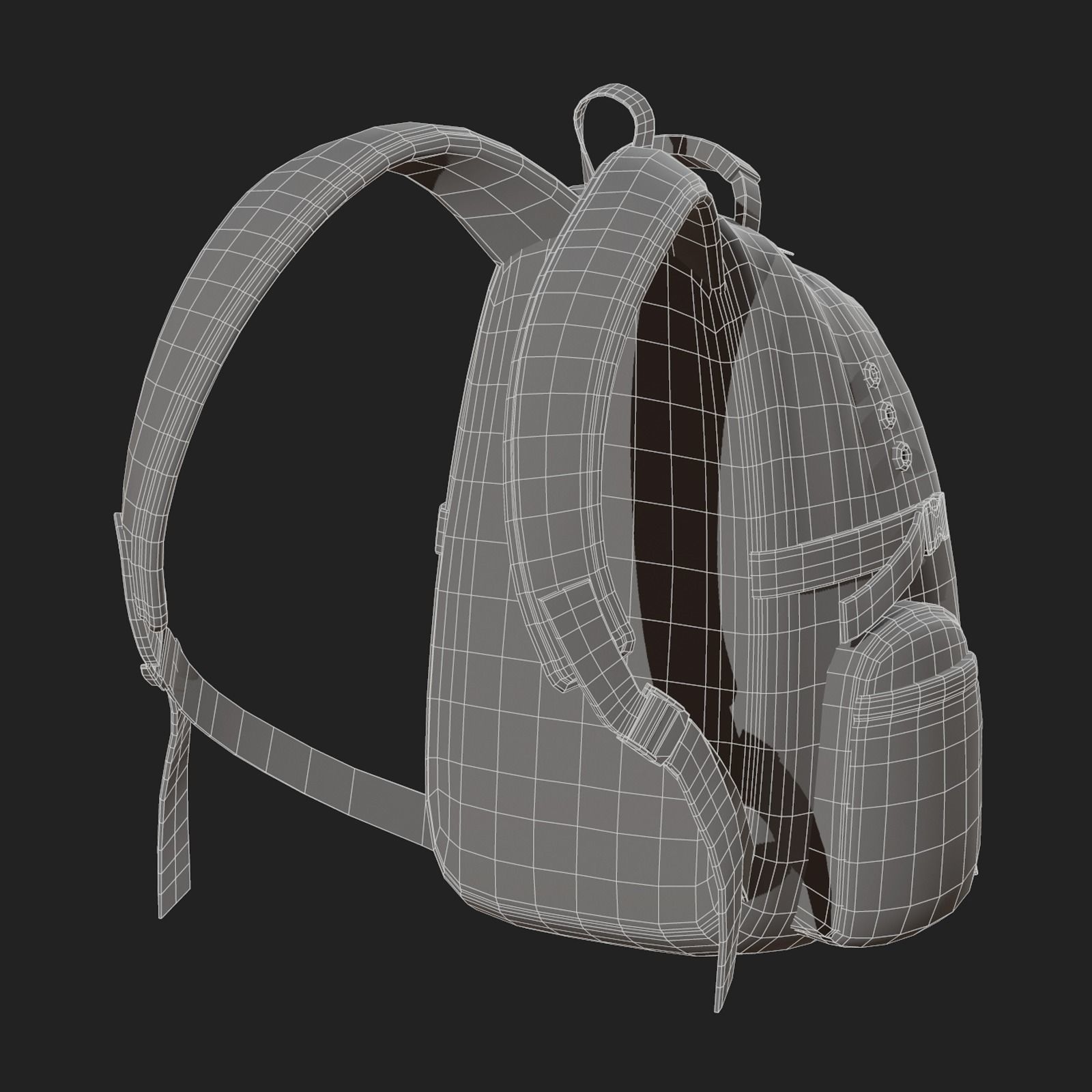 Backpack Camping Generic military combat  Low-poly 3D model_10