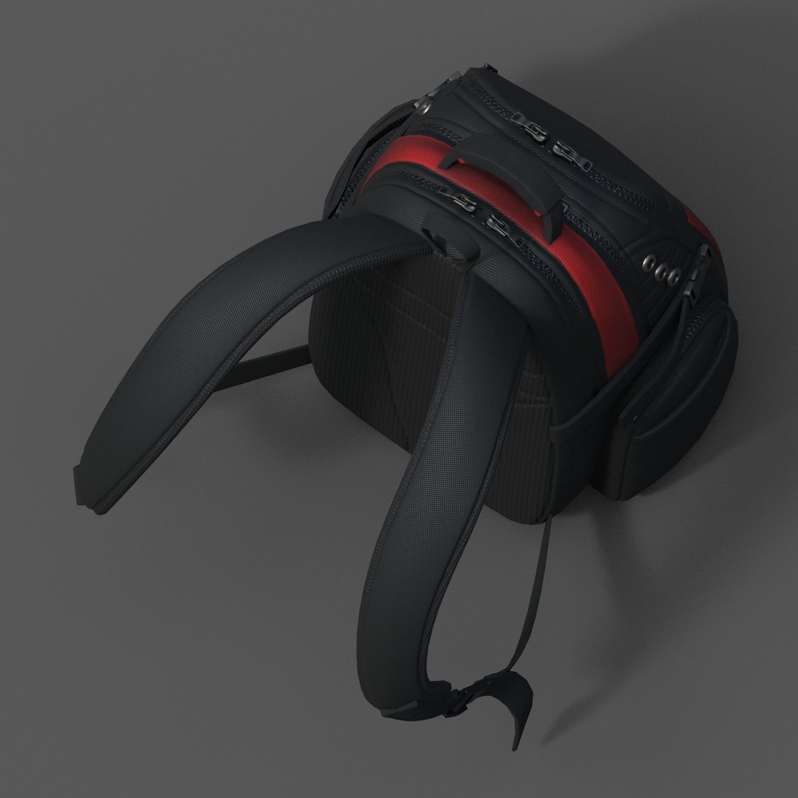 Backpack Camping Generic military combat  Low-poly 3D model_5