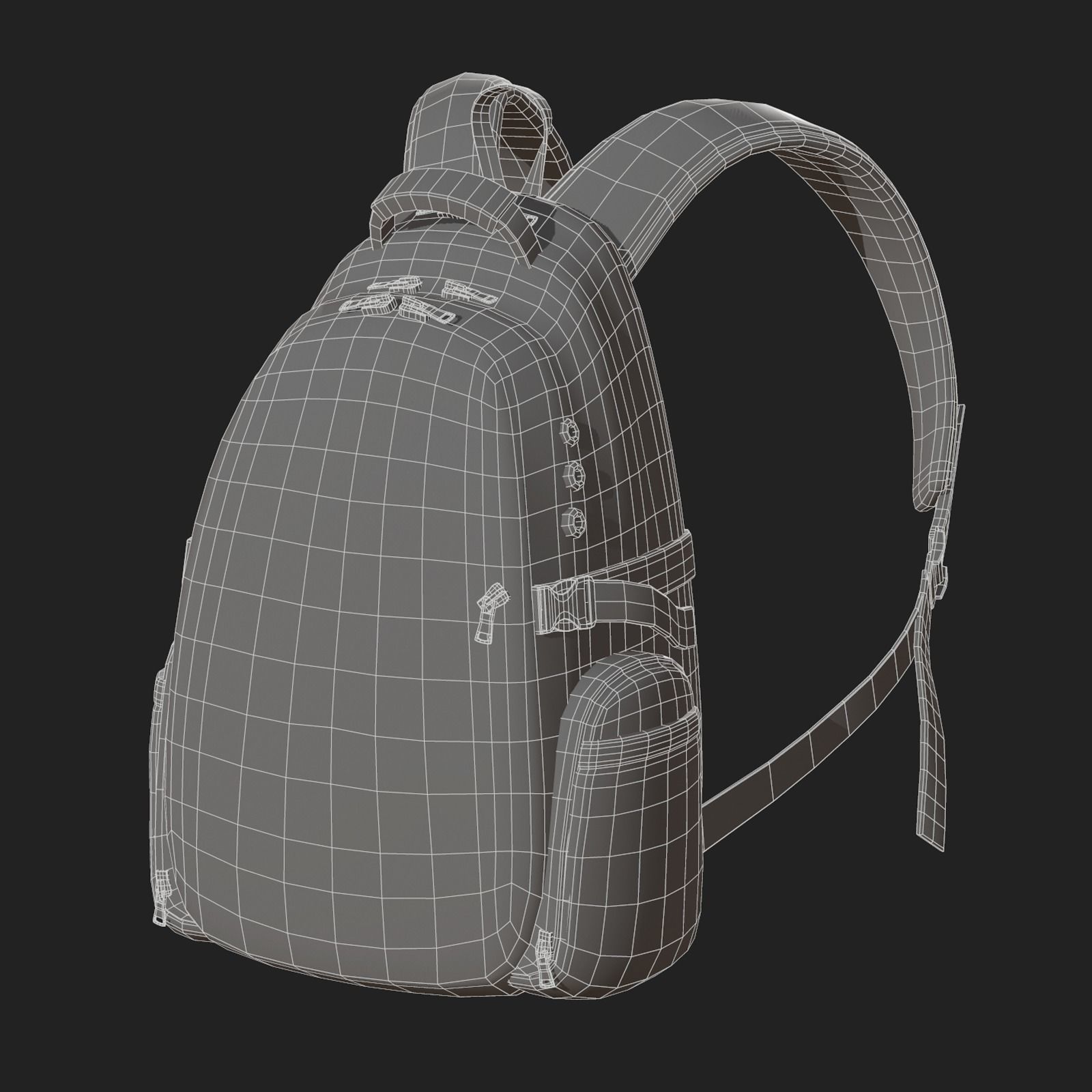 Backpack Camping Generic military combat  Low-poly 3D model_7