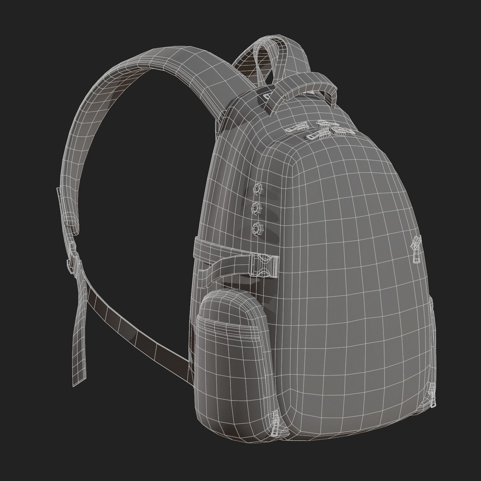 Backpack Camping Generic military combat  Low-poly 3D model_6