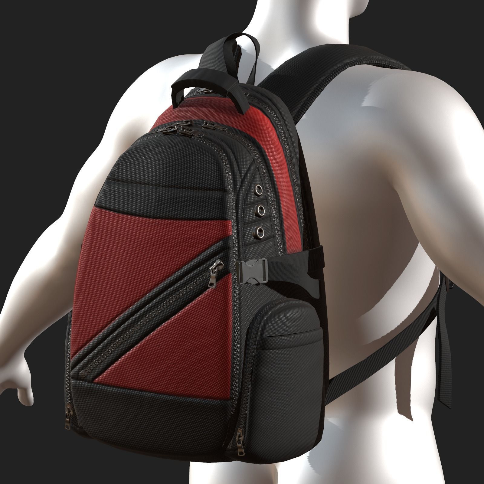 Backpack Camping Generic military combat  Low-poly 3D model_9
