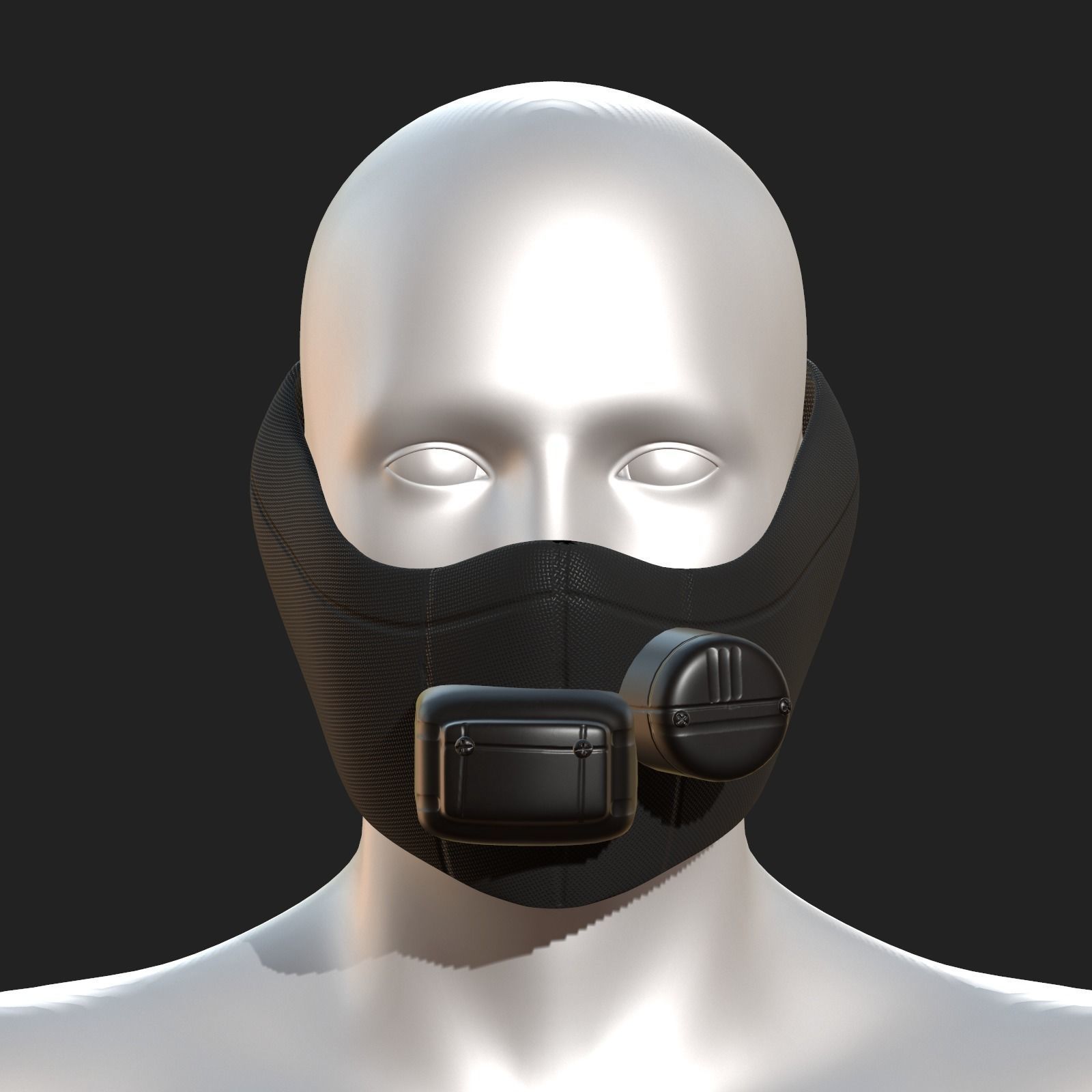 Gas mask respirator scifi futuristic 3d Artist Low-poly 3D model_6