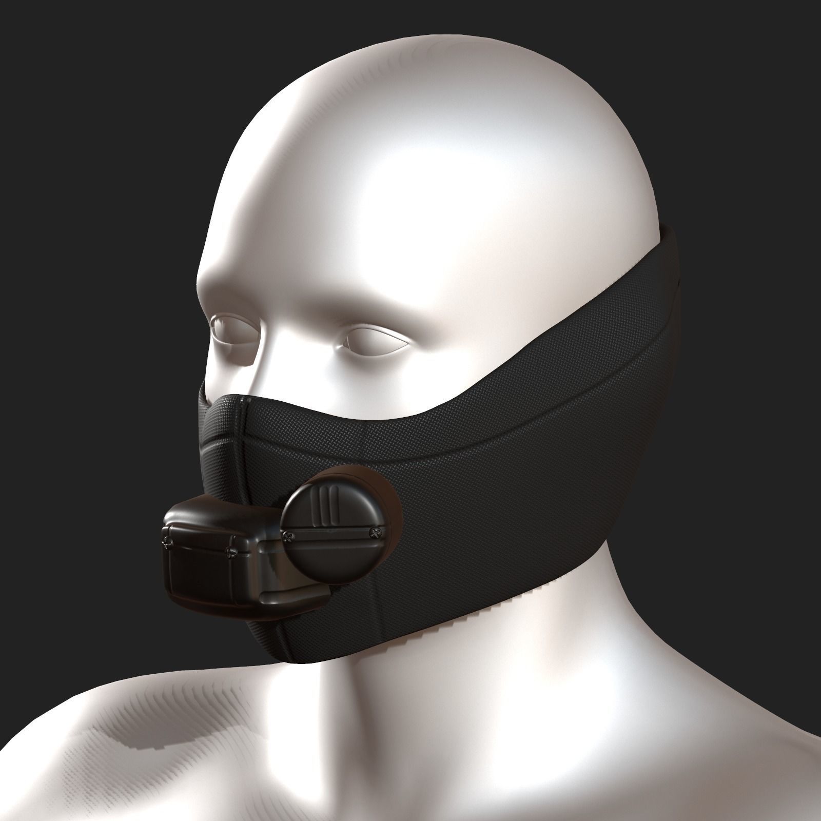 Gas mask respirator scifi futuristic 3d Artist Low-poly 3D model_1