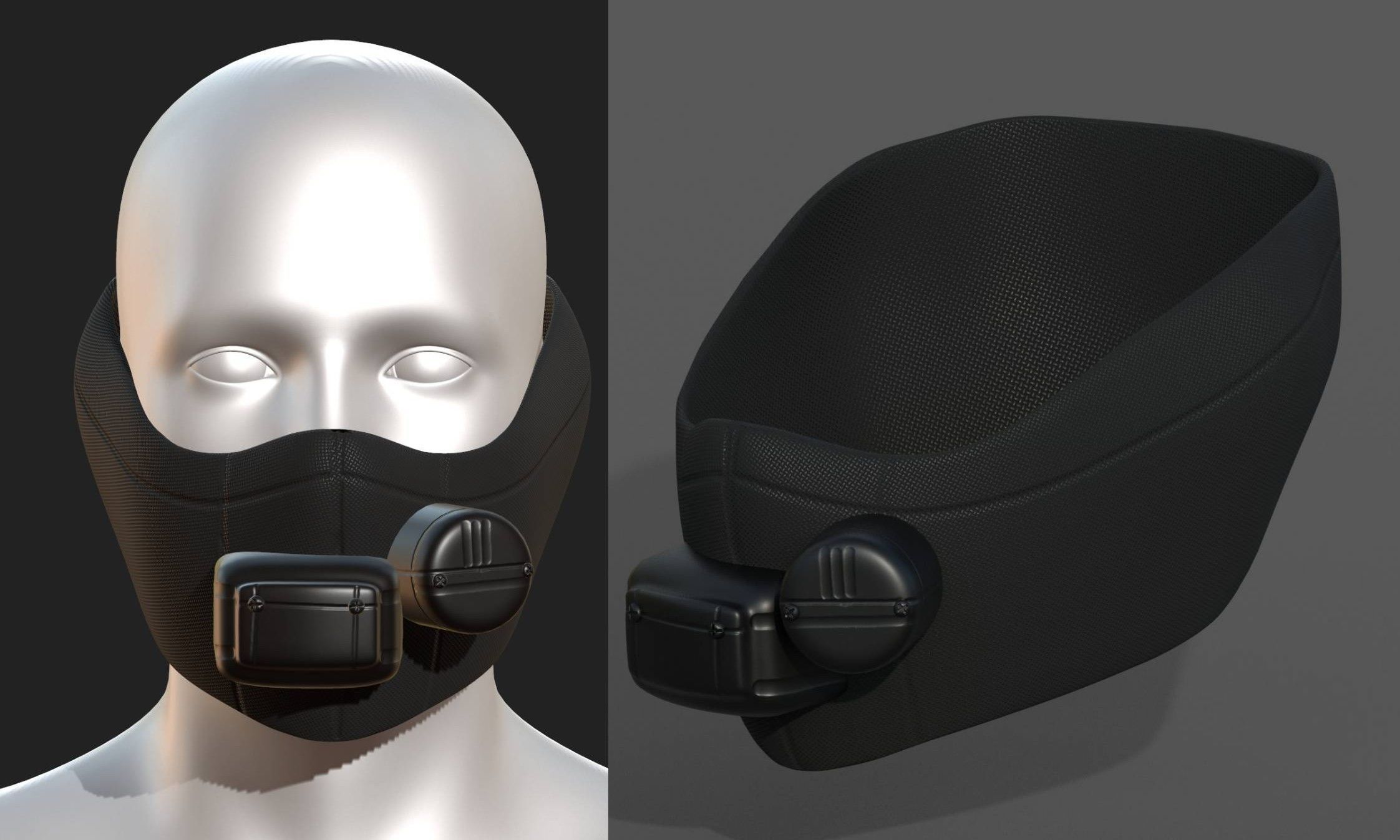 Gas mask respirator scifi futuristic 3d Artist Low-poly 3D model_4