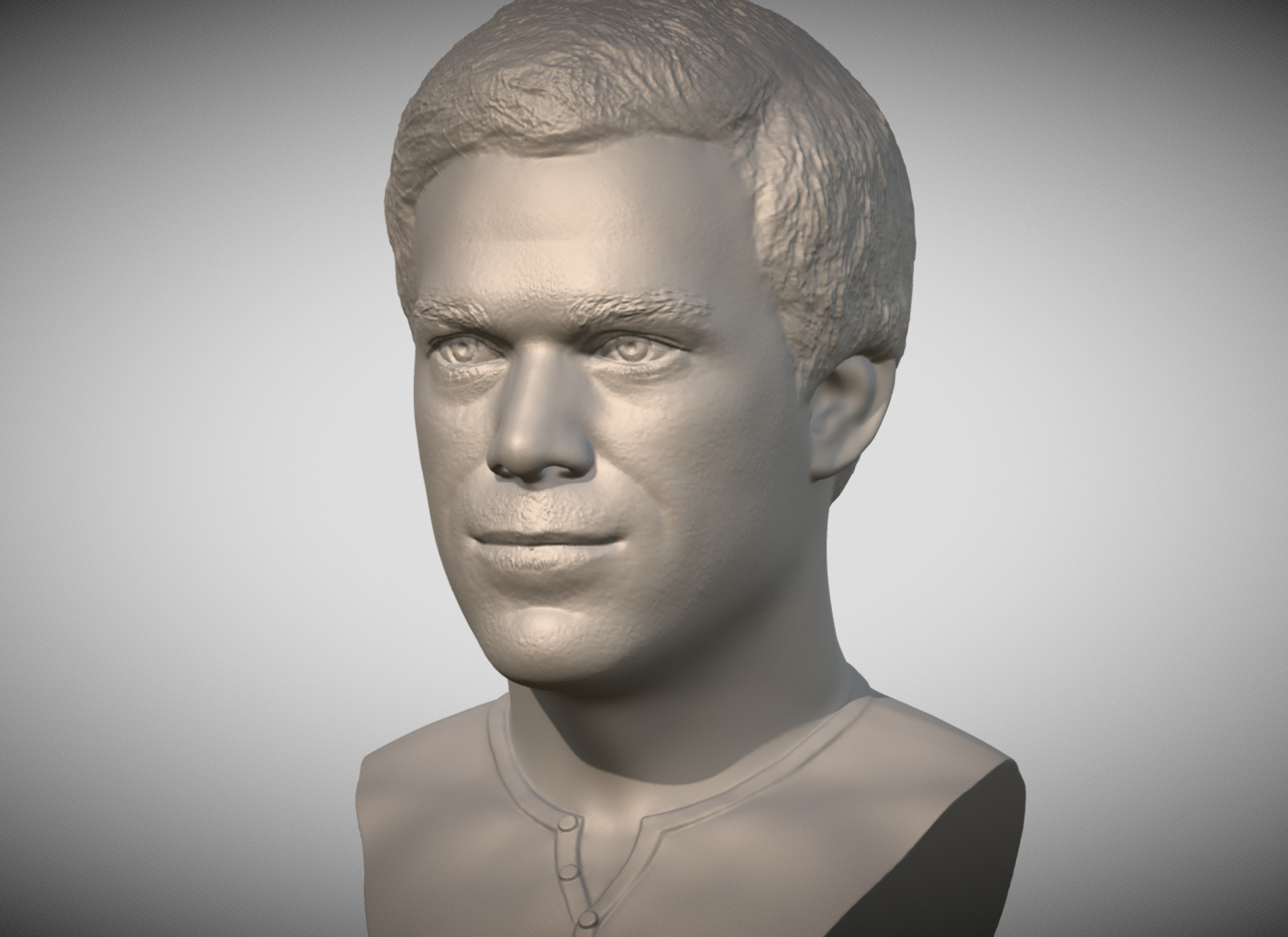 Dexter Morgan bust 3D printing ready stl obj formats 3D print model_4