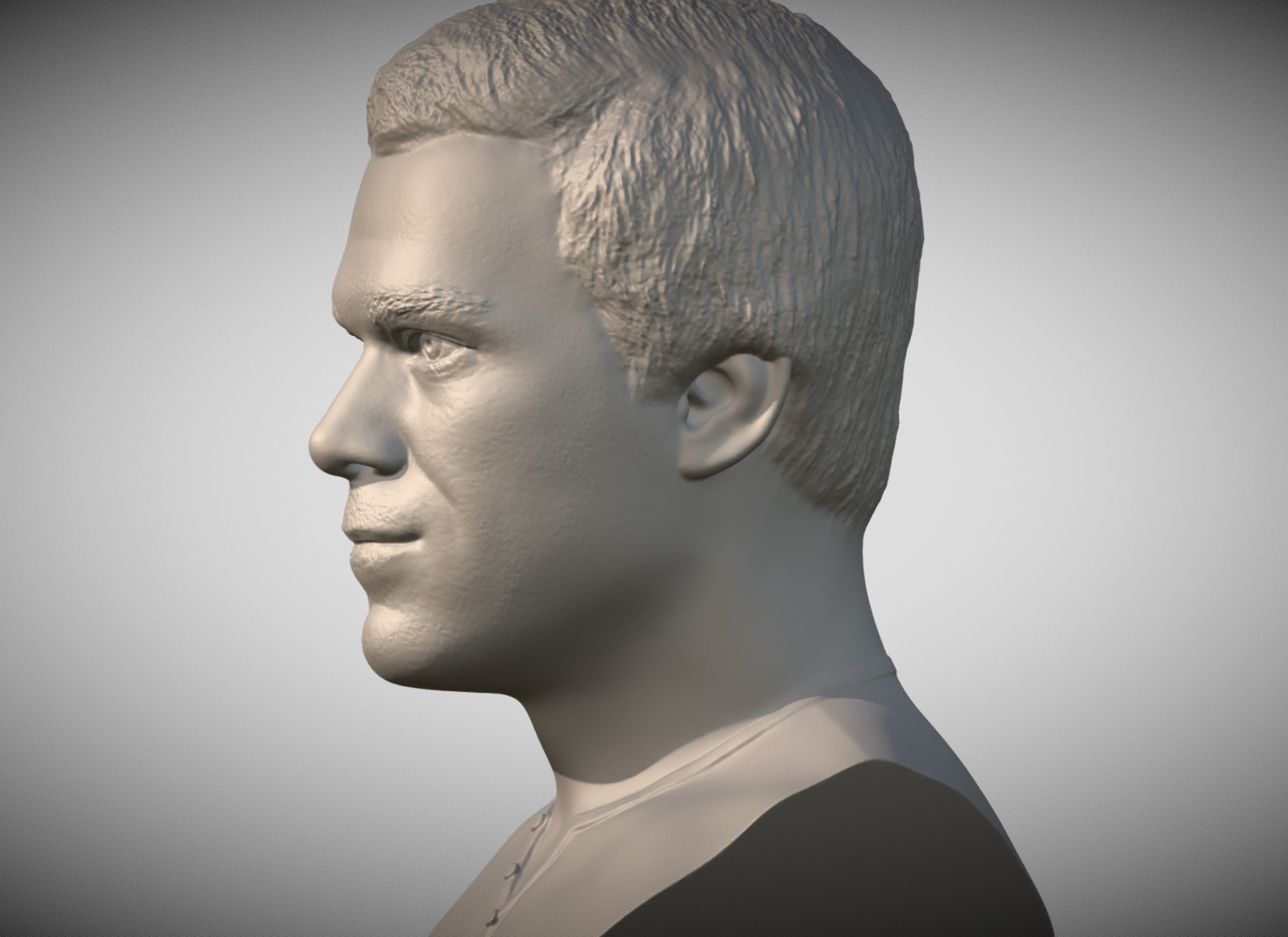Dexter Morgan bust 3D printing ready stl obj formats 3D print model_3