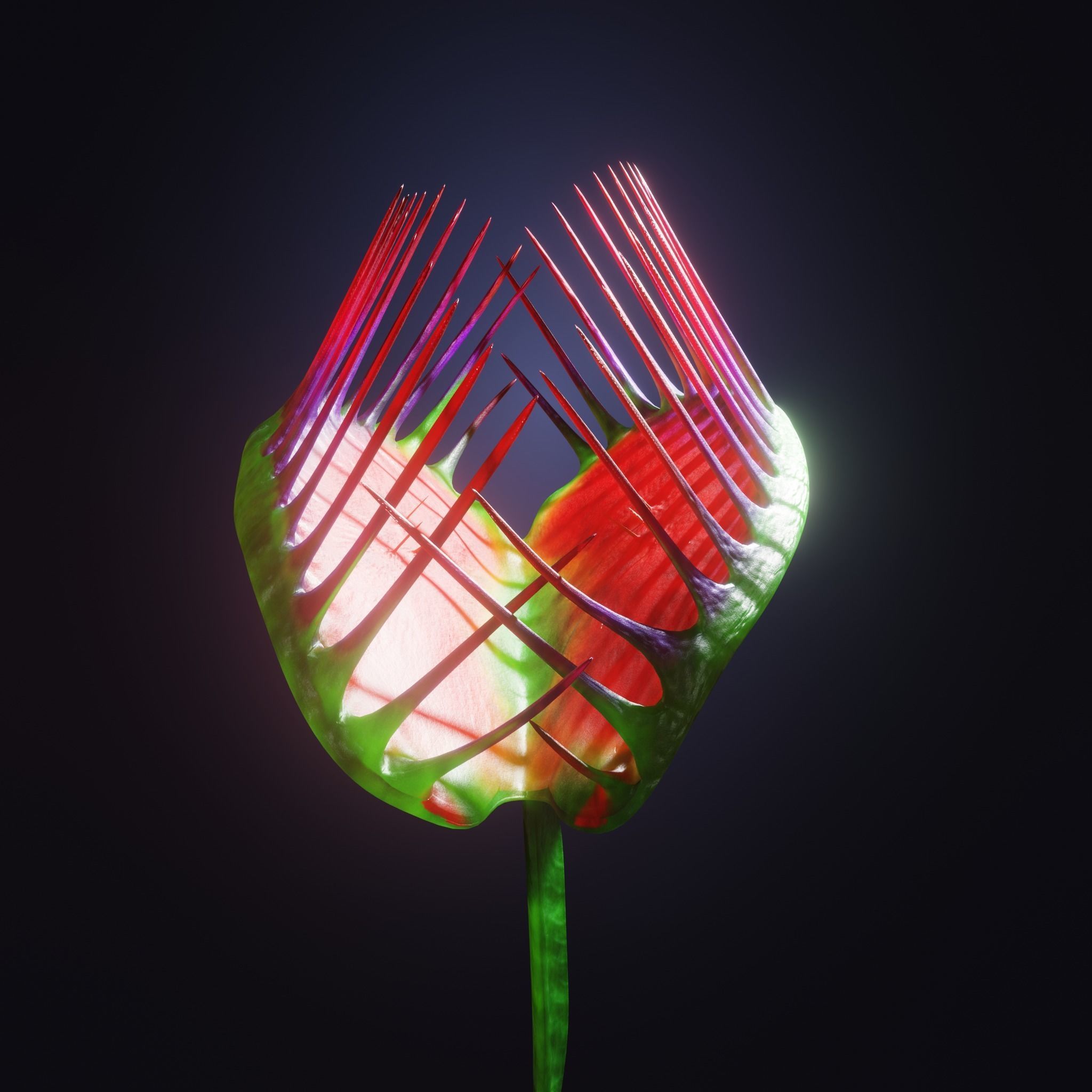 Venus Fly-Trap Rigged Low-poly 3D model_26